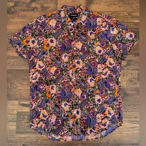 Bonobos Men's Vibrant Floral Shirt in Purple and Orange